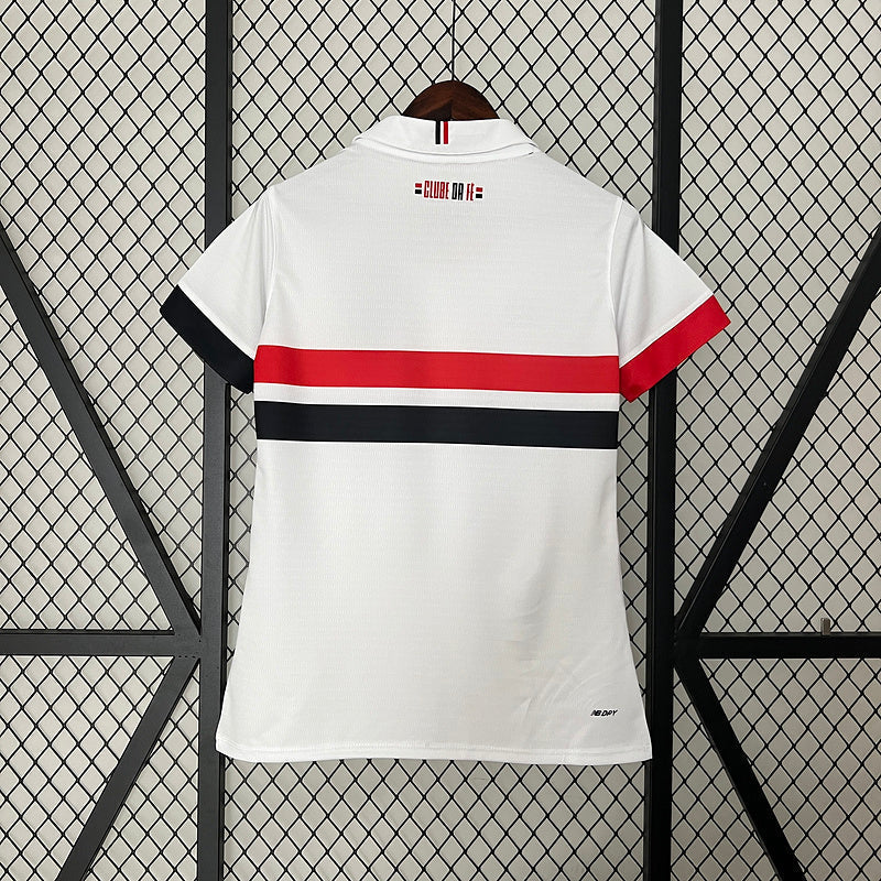 Camiseta Feminina do São Paulo Home I 24/25 - Branco - vista frontal