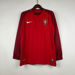 Camiseta Portugal Retrô 2016 Manga Longa Vermelho - foto principal