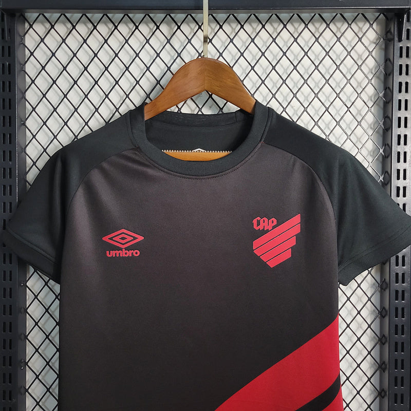Kids Athletico Paranaense ll 2023∕24 Preto-Vermelho - detalle del cuello