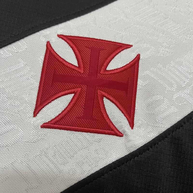 Camiseta Feminina do Vasco da Gama 24/25 Home - Preto - vista trasera