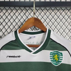 Camiseta Sporting Retrô 2001/03 Manga Longa Verde - detalle de la manga