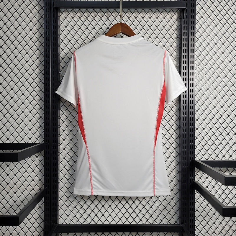 Camiseta 23∕24 Flamengo Treino - Femenino - Branco - detalle del cuello