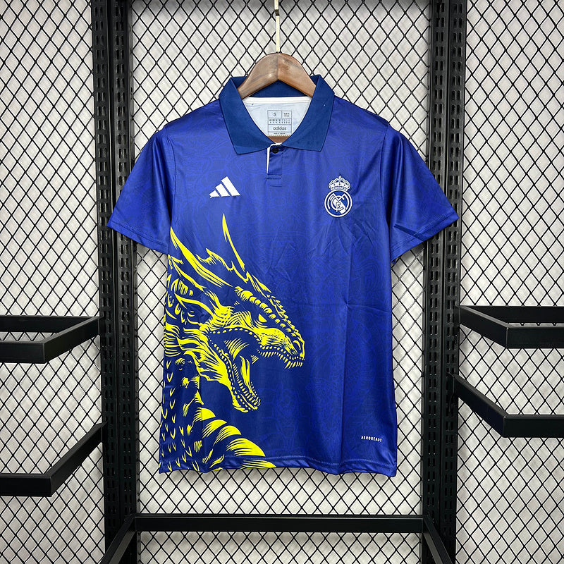 Camiseta 24/25  Real Madrid Edição Especial - Azul - detalle del cuello