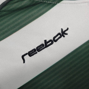Camiseta Sporting Retrô 2001/03 Manga Longa Verde - tejido y acabado
