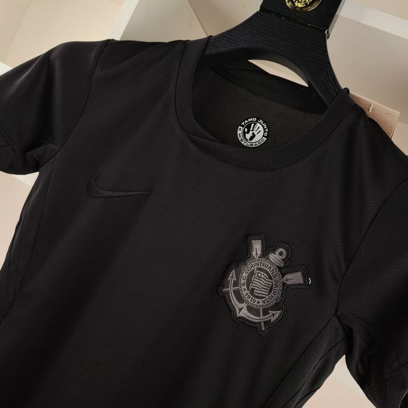 Camiseta Corinthians Feminina II 24/25 - Preto - tejido y acabado