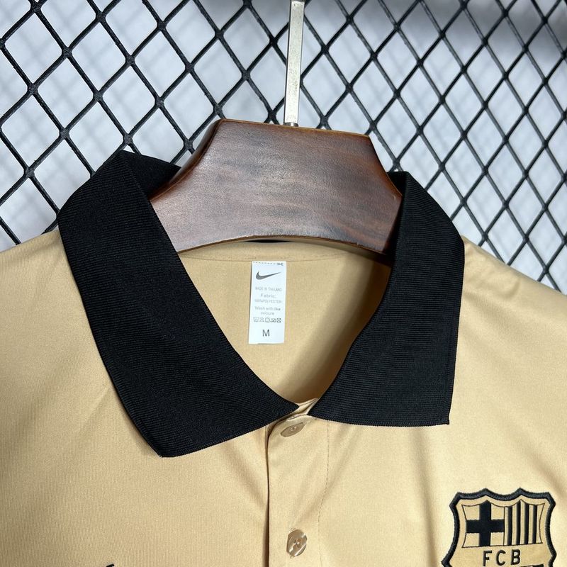 Camiseta Barcelona Polo 24/25 - Bege - detalle del cuello