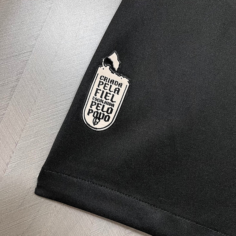 Camiseta 24∕25 Corinthians Preto - tejido y acabado