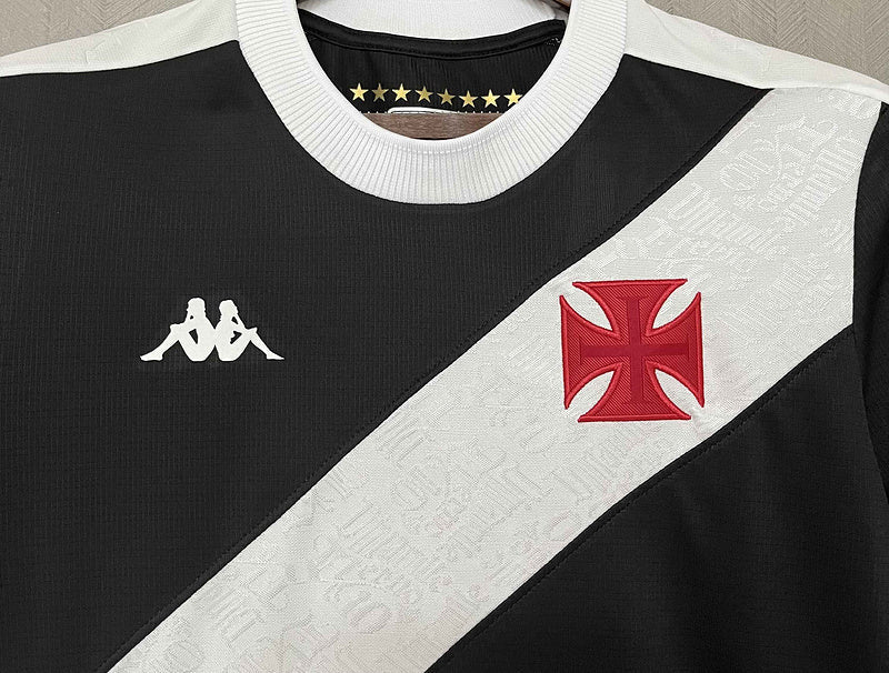 Camiseta Feminina do Vasco da Gama 24/25 Home - Preto - detalle de la manga