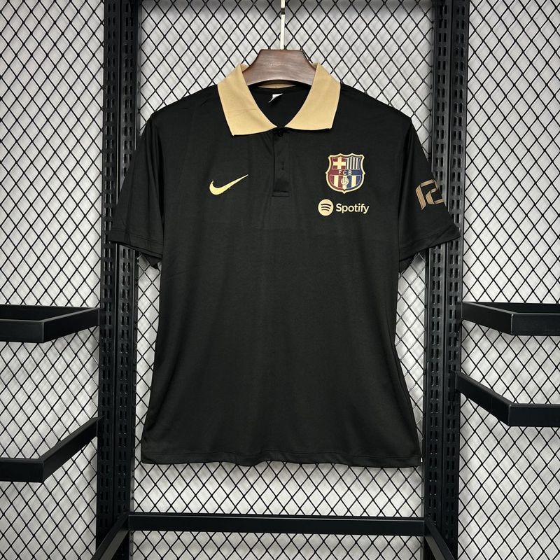 Camiseta Barcelona Polo 24/25 - Preto - detalle de la manga