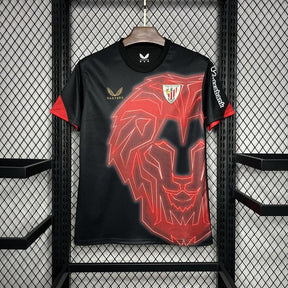 Camiseta Athletic Bilbao 24/25 - Preto e Vermelho - tejido y acabado