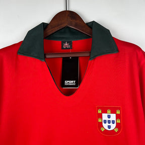 Camiseta Portugal Retrô 1972 Vermelho - tejido y acabado