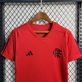 Camiseta 23∕24 Flamengo Treino - Femenino - Vermelho - detalle del cuello