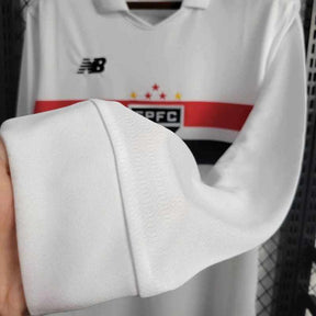 Camiseta 24∕25 Long sleeveSão Paulo Branco - vista trasera