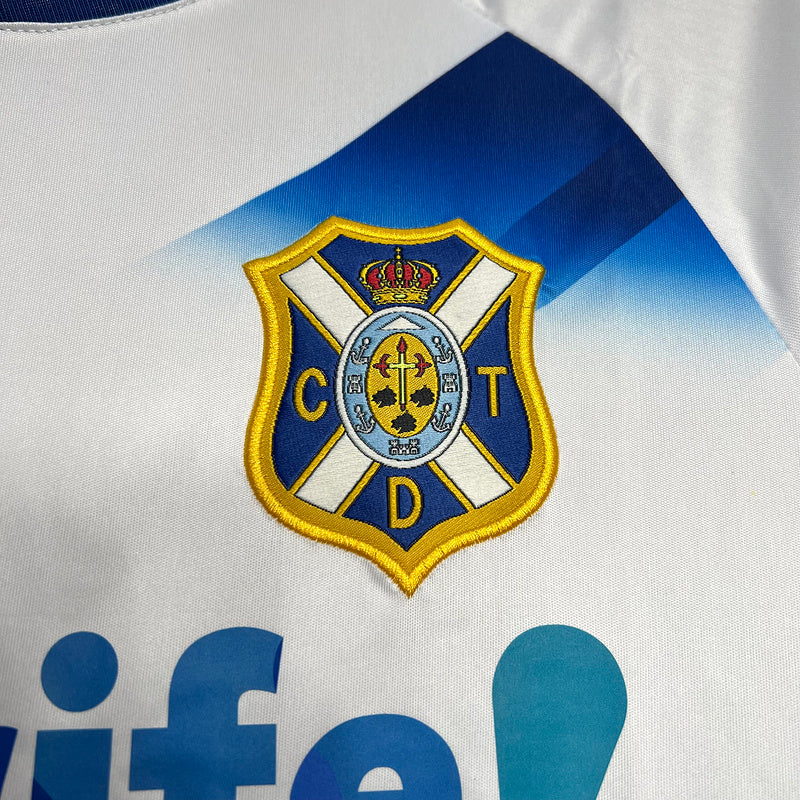 Camiseta CD Tenerife 24/25 - Home - Branco - detalle de la manga
