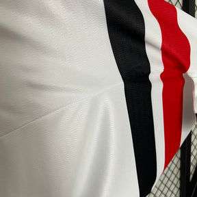 Camiseta Feminina do São Paulo Home I 24/25 - Branco - detalle de la manga