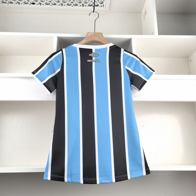 Camiseta Gremio Titular Feminina 24/25 - Preto e Azul - vista frontal