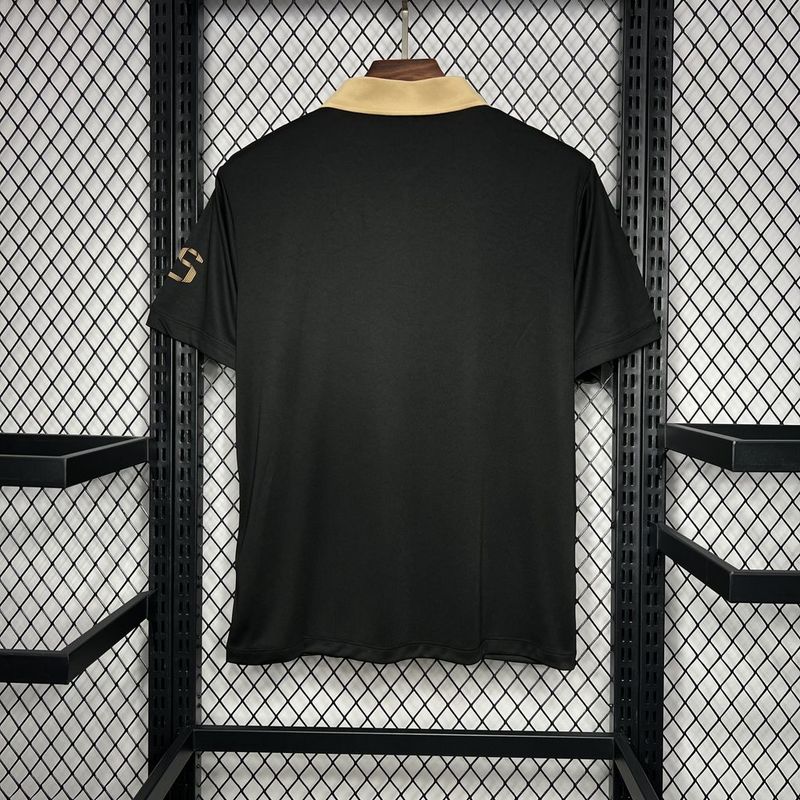 Camiseta Barcelona Polo 24/25 - Preto - tejido y acabado