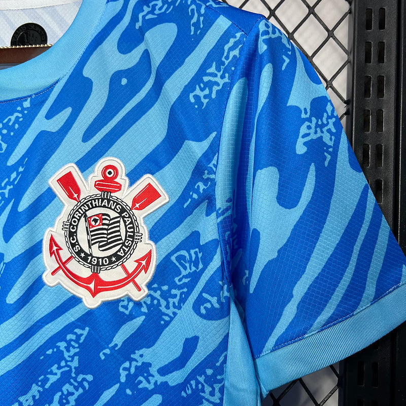 Camiseta 24/25 Corinthians Goleiro - Azul - vista frontal