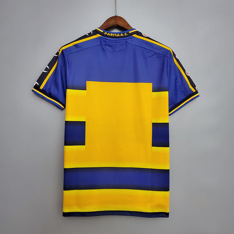 Camiseta Parma Retrô 2001/2002 Azul e Amarela - Champion - vista frontal
