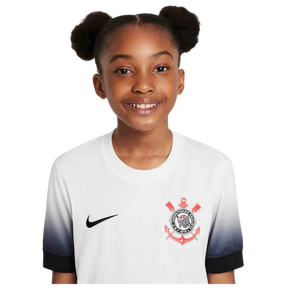 Kids Corinthians I 24/25 - Branco e Preto - vista trasera